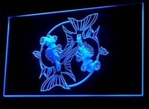 Gold Fish Tattoo Design Studio Japanese Artwork LED Neon Sign